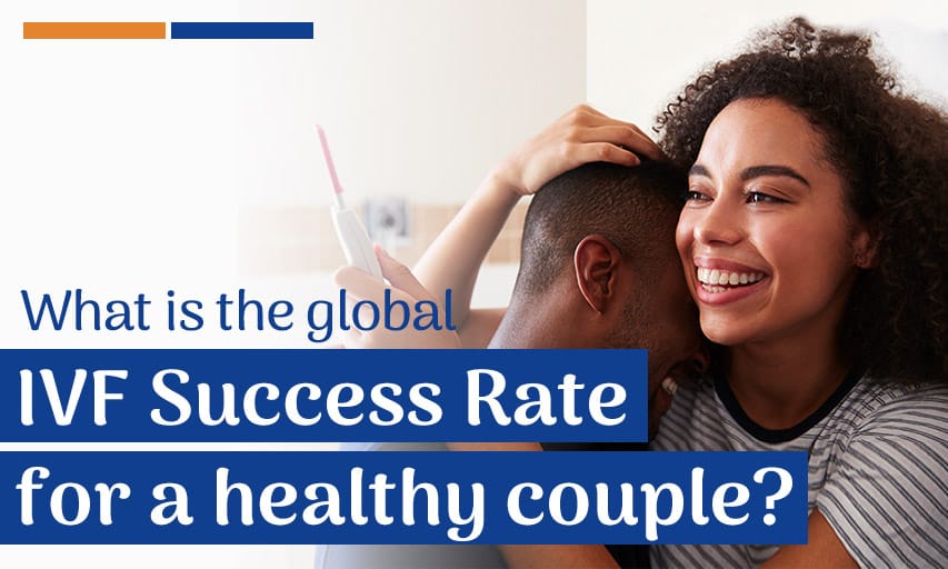 What is the global IVF success rate for a healthy couple?